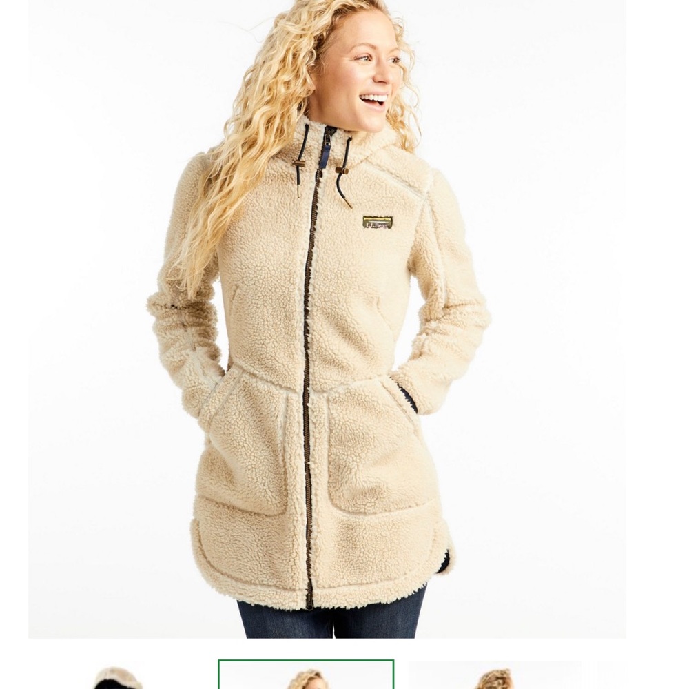 LL Bean Women's Mountain Pile Fleece Coat size small